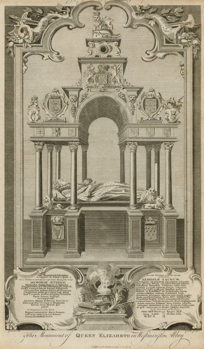 Het Monument van Koningin Elizabeth door Hubert Francois Gravelot